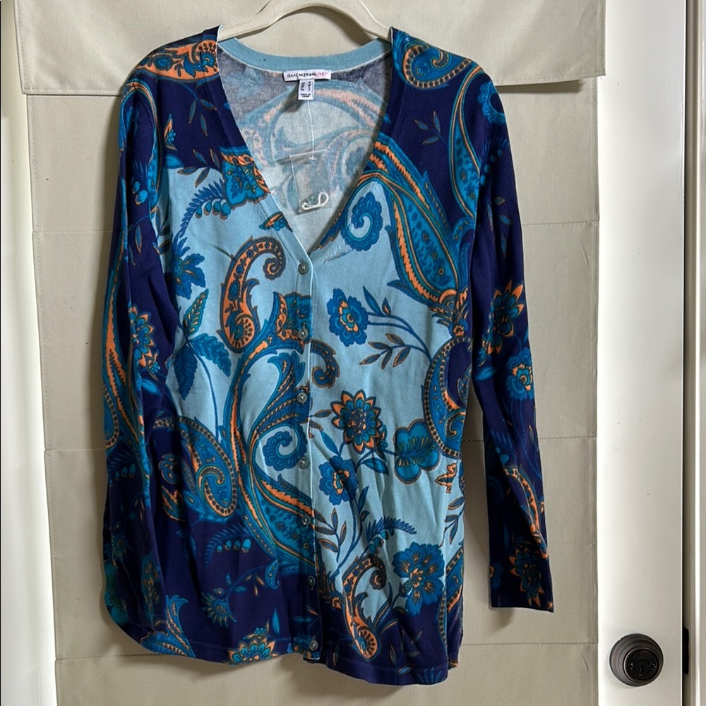 Floral Paisley V-Neck Women Sweater